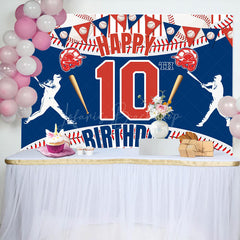 Lofaris Lively Baseball Theme 10Th Birthday Dynamic Backdrop