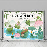 Lofaris Lotus Leaf Zongzi Happy Dragon Boat Festival Backdrop