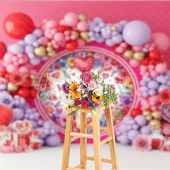 Lofaris Love Letter Valentine Day Backdrop Floral Wreath Envelopes Balloon Garland Background Romantic Photography Decor