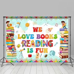 Lofaris Love Reading Pencils Cartoon World Book Day Backdrop