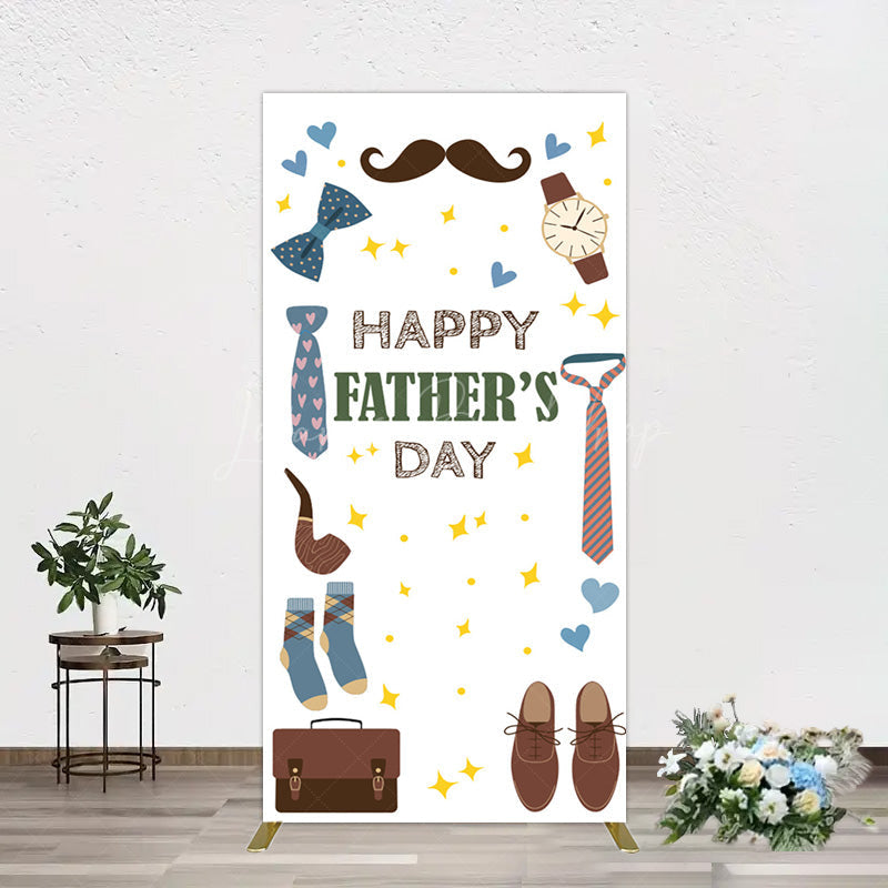 Lofaris Love Stars Tie Watch Happy Fathers Day Rectangle Backdrop