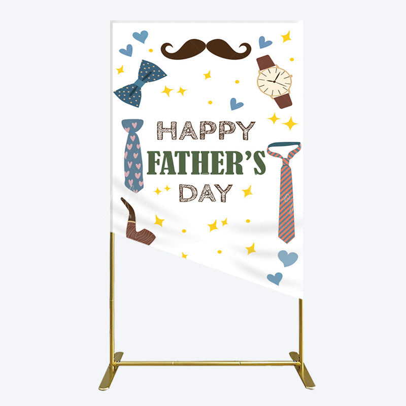 Lofaris Love Stars Tie Watch Happy Fathers Day Rectangle Backdrop