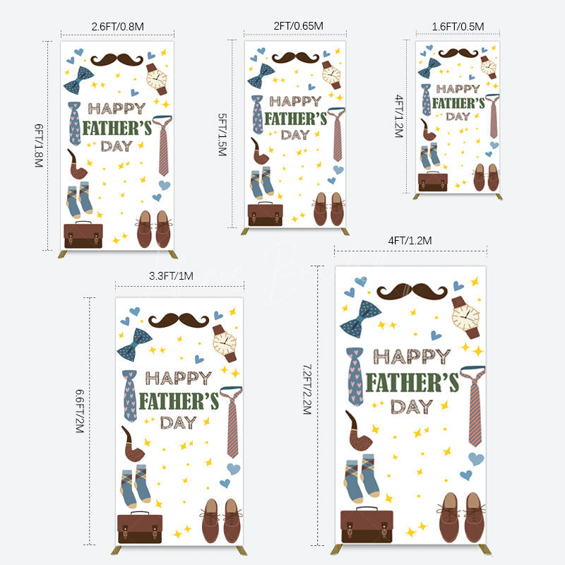 Lofaris Love Stars Tie Watch Happy Fathers Day Rectangle Backdrop