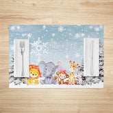 Lofaris Lovely Animals Trees Snow Winter Set Of 4 Placemats