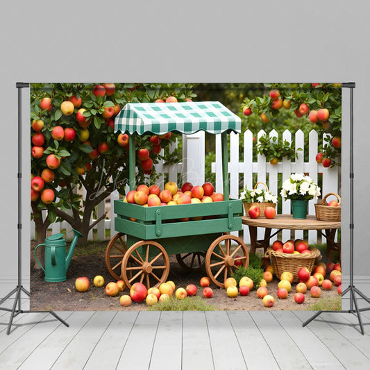 Lofaris Lovely Apple Orchard Car Fence Photography Backdrop
