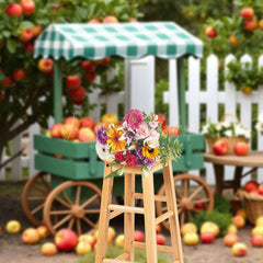 Lofaris Lovely Apple Orchard Car Fence Photography Backdrop