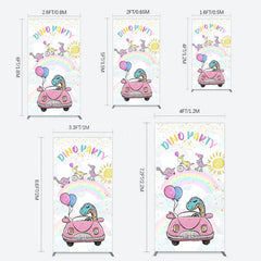 Lofaris Lovely Cartoon Sunny Rainbow Birthday Rectangle Backdrop