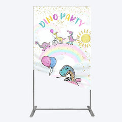 Lofaris Lovely Cartoon Sunny Rainbow Birthday Rectangle Backdrop
