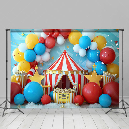 Lofaris Lovely Circus Balloon Arch Star Cake Smash Backdrop
