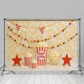 Lofaris Lovely Popcorn Flag Light Photo Cake Smash Backdrop