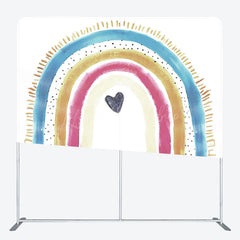 Lofaris Lovely Rainbow Heart Sweet Square Tension Backdrop