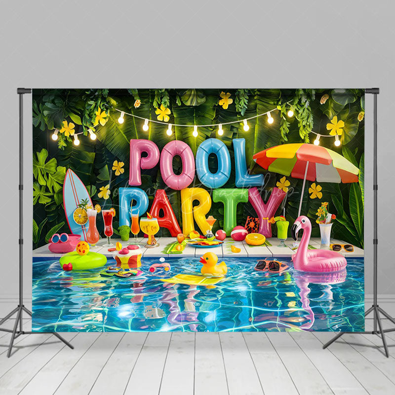 Lofaris Lovely Sweet Hawaiian Summer Pool Party Backdrop