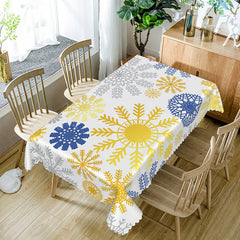 Lofaris Lovely Winter Tablecloth with Snowflake Totem Pattern for Christmas Holiday and Frozen Themed Party