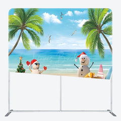 Lofaris Luau Palm Island Xmas In July Pillow Case Backdrop