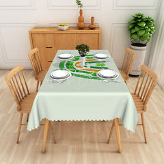 Lofaris Lucky Charm Designed Green Gold Rainbow Tablecloth
