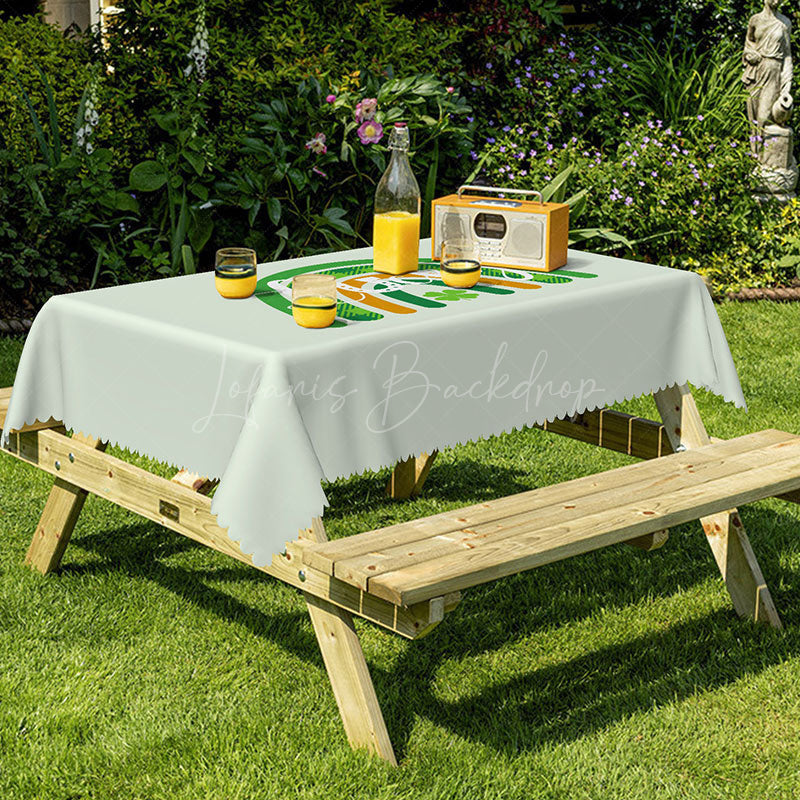 Lofaris Lucky Charm Designed Green Gold Rainbow Tablecloth