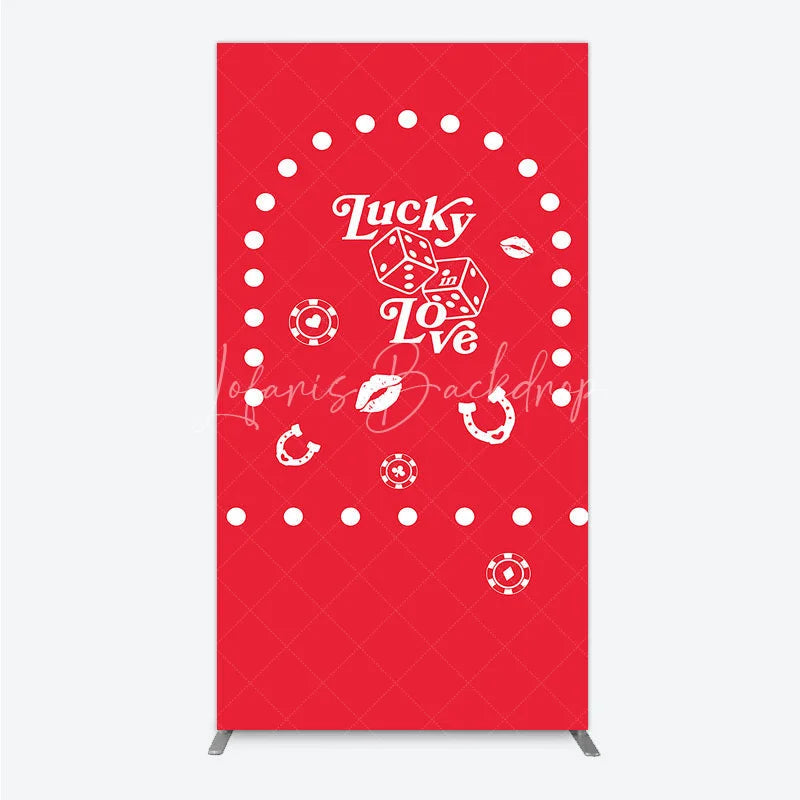 Lofaris Lucky In Love Las Vegas Wedding Rectangle Backdrop Red Casino Theme Bridal Shower Party Cover