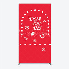 Lofaris Lucky In Love Las Vegas Wedding Rectangle Backdrop Red Casino Theme Bridal Shower Party Cover