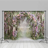Lofaris Lush Floral Arch Backdrop Spring Garden Wedding Decor Pink Purple Rose Wisteria Photo Booth Prop