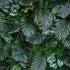 Lofaris Lush Green Tropical Artificial Flower Wall with Diverse Botanical Foliage Event Photo Backdrop Decor