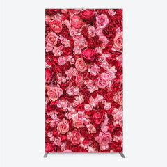 Lofaris Lush Pink and Red Rose Flower Wall Rectangle Arch Backdrop Romantic Wedding Party Decor