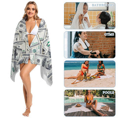 Lofaris Luxurious Dollars Custom Name Beach Towel For Man