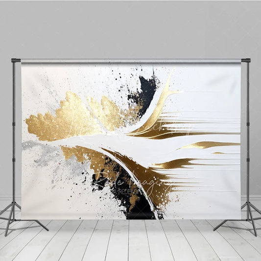 Lofaris Luxurious Gold Black and White Abstract Photography Backdrop Modern Artistic Studio Photo Background