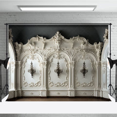 Lofaris Luxurious Pure White Wall Medieval Lamps Photo Backdrop