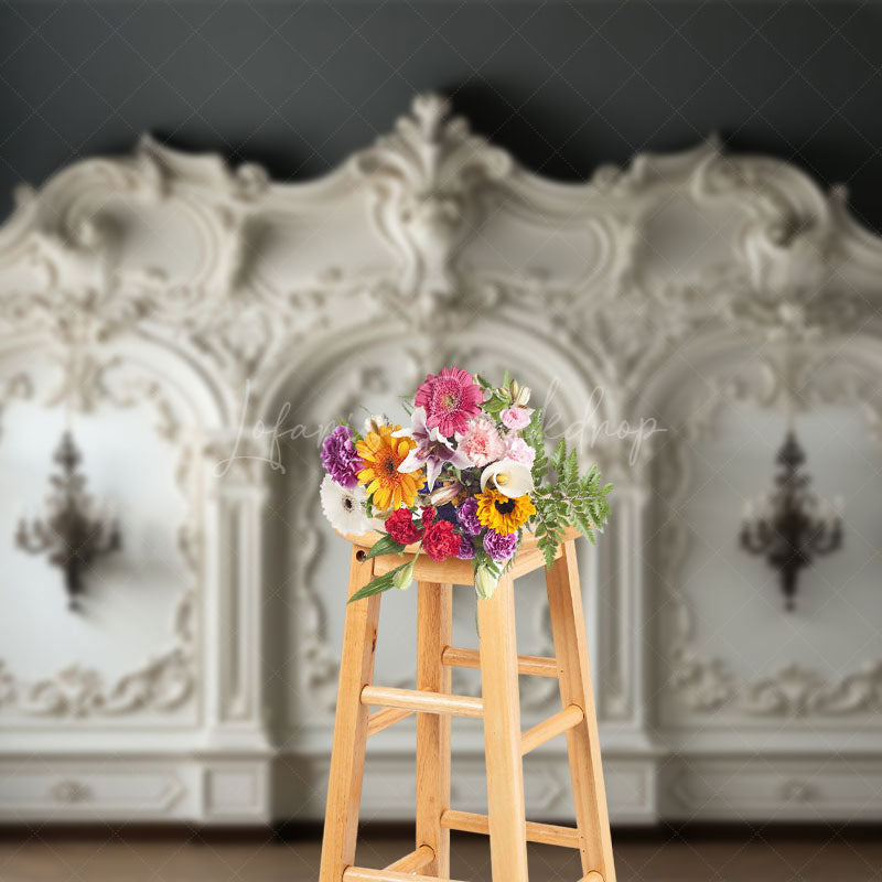 Lofaris Luxurious Pure White Wall Medieval Lamps Photo Backdrop