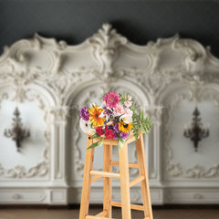 Lofaris Luxurious Pure White Wall Medieval Lamps Photo Backdrop