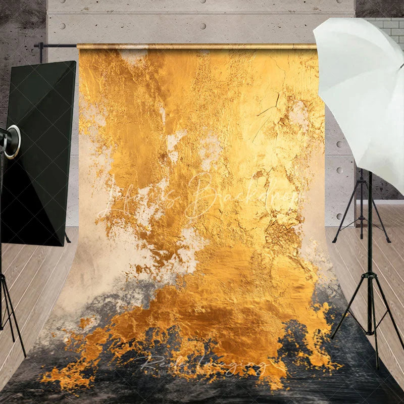Lofaris Luxury Abstract Gold Texture Sweep Backdrop Dark Grey and Beige Distressed Artistic Background