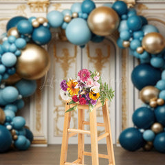 Lofaris Luxury Beige Gold Wall Arch Balloons Photo Backdrop