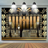Lofaris Luxury Black Gold Gatsby Birthday Party Backdrop