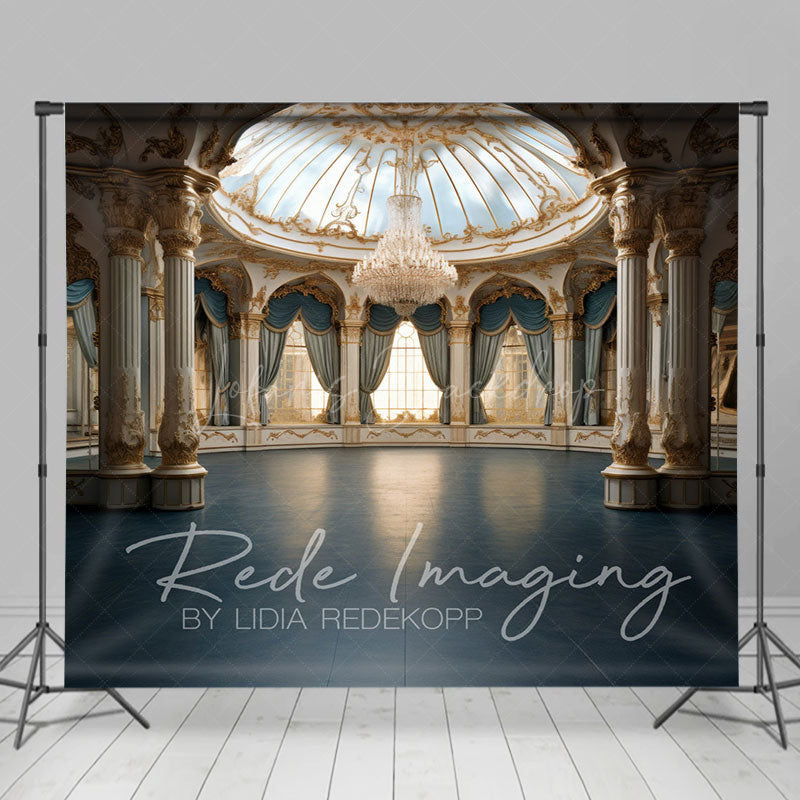 Lofaris Luxury Blue Ballroom Architecture Photo Backdrop