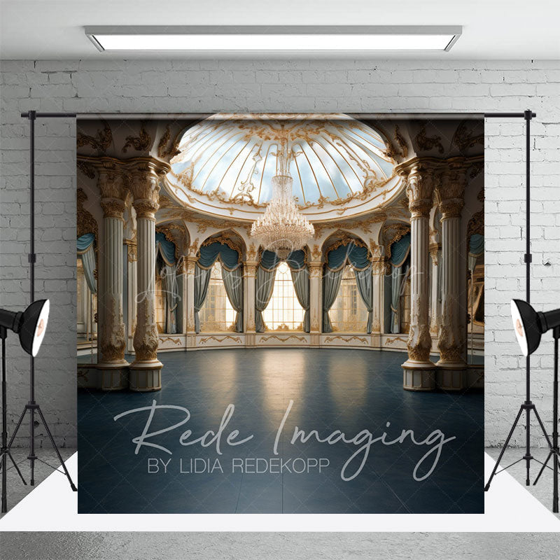 Lofaris Luxury Blue Ballroom Architecture Photo Backdrop