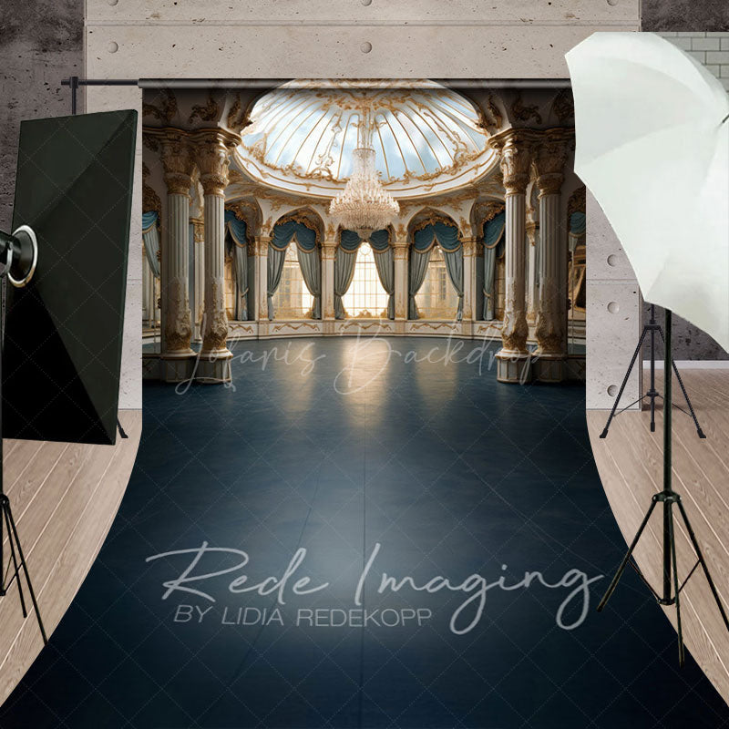 Lofaris Luxury Blue Ballroom Architecture Sweep Backdrop