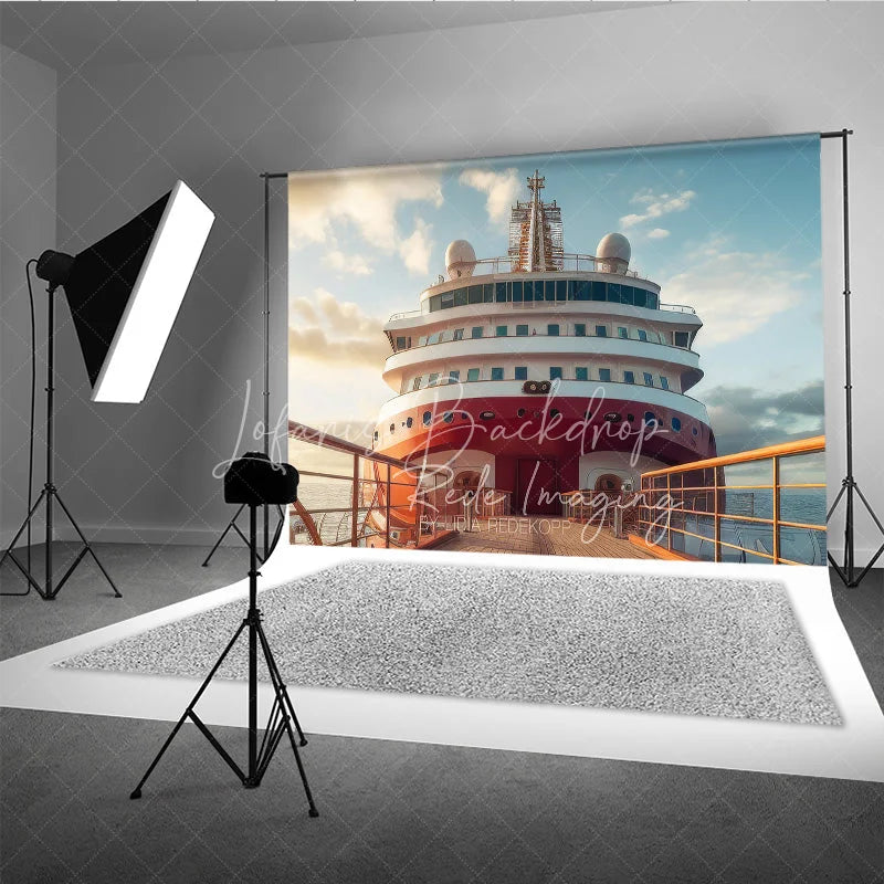 Lofaris Luxury Cruise Ship Deck Scenery Backdrop Ocean Vacation Photography Studio Background for Summer Party