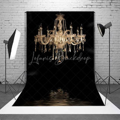 Lofaris Luxury Crystal Chandelier Backdrop Elegant Fine Art Black Background for Professional Portraits