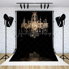 Lofaris Luxury Crystal Chandelier Backdrop Elegant Fine Art Black Background for Professional Portraits