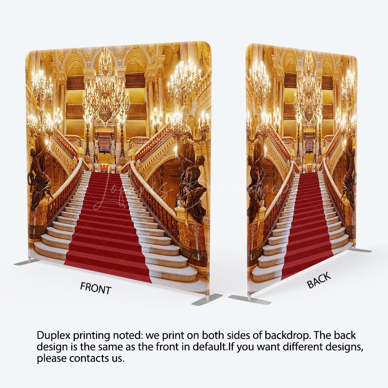 Lofaris Luxury Gold Palace Stairs Square Double-Sided Backdrop