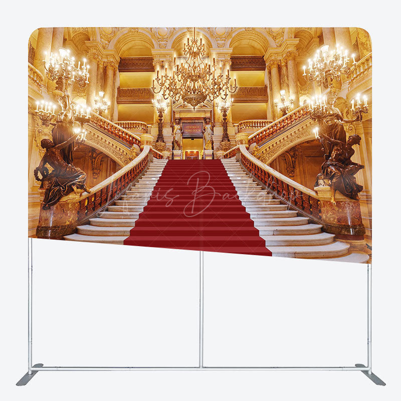 Lofaris Luxury Gold Palace Stairs Square Double-Sided Backdrop