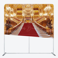 Lofaris Luxury Gold Palace Stairs Square Double-Sided Backdrop