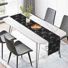 Lofaris Luxury Modern Table Runner with Black Abstract Texture Elegant Kitchen Linen for Formal Dining Party Decor