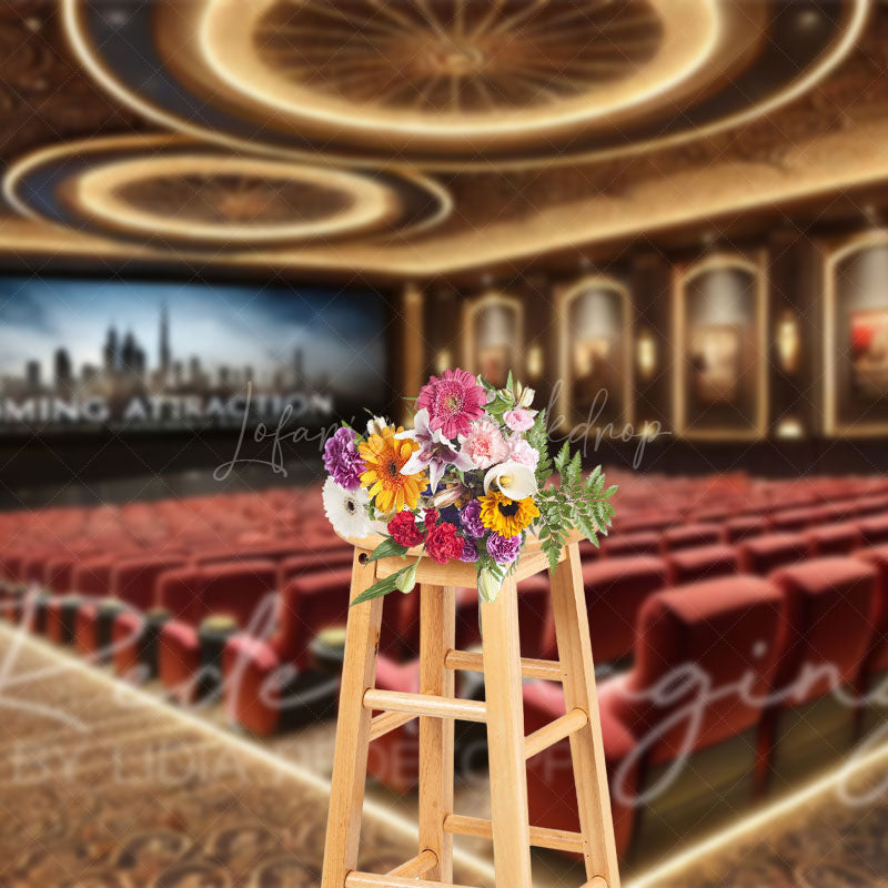 Lofaris Luxury Movie Theatre Architecture Photo Backdrop