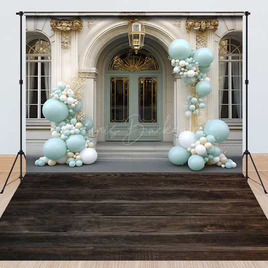 Lofaris Luxury Palace Balloons Wood Floor Combo Set Backdrop