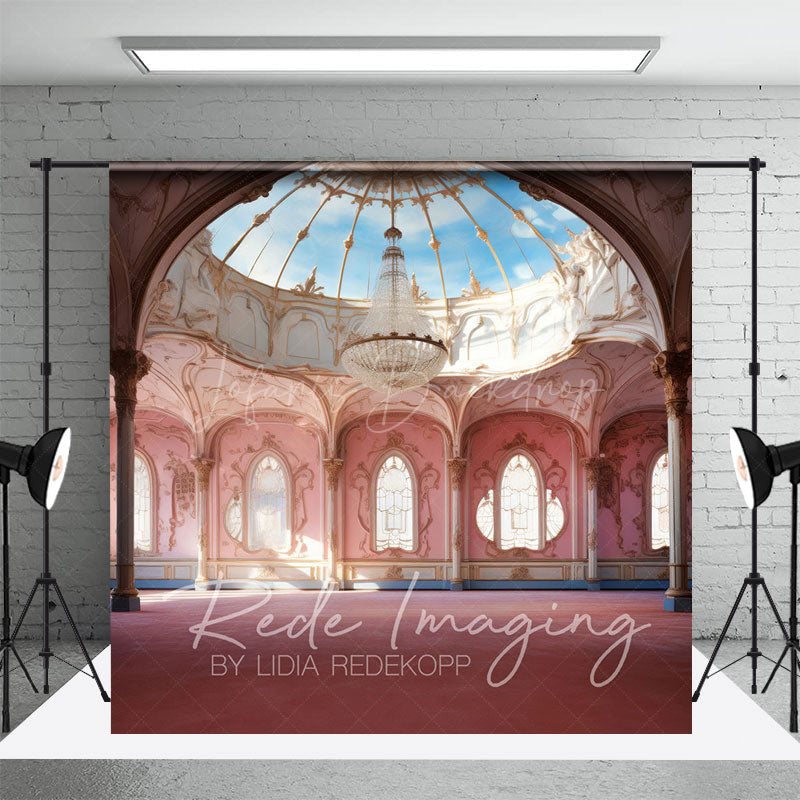 Lofaris Luxury Pink Ballroom Architecture Photo Backdrop