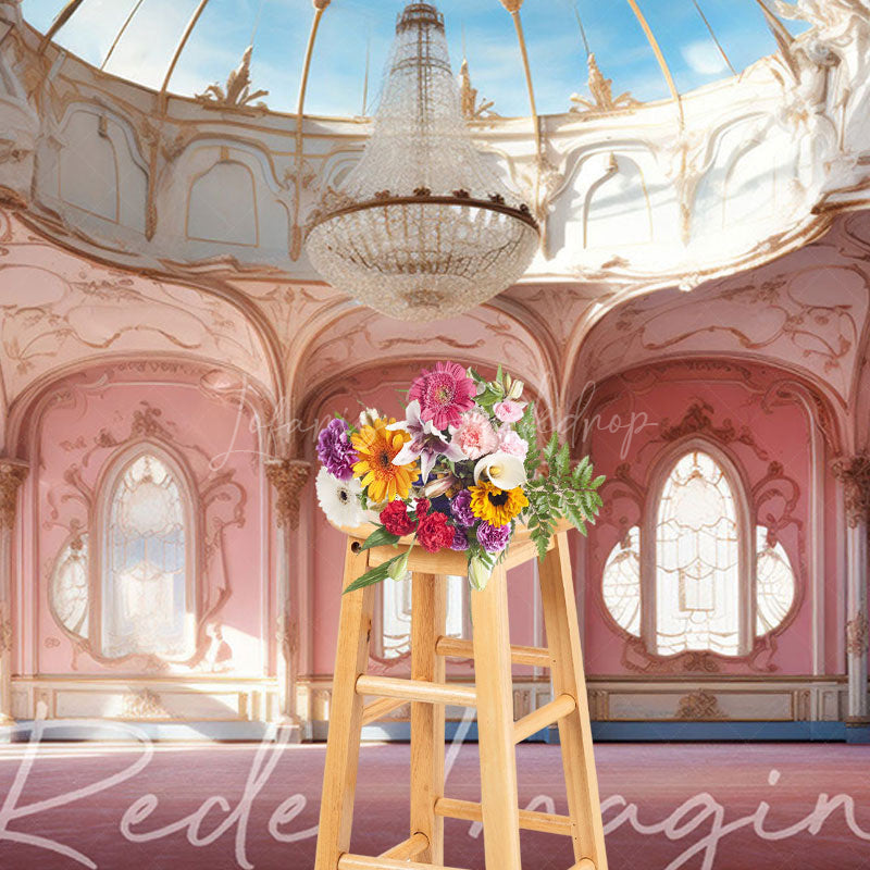 Lofaris Luxury Pink Ballroom Architecture Photo Backdrop