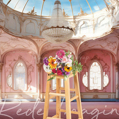 Lofaris Luxury Pink Ballroom Architecture Photo Backdrop