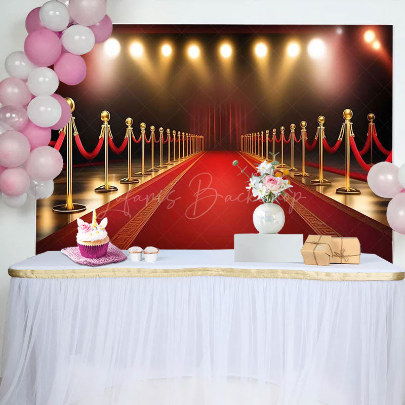 Lofaris Luxury Red Carpet Spotlight Birthday Party Backdrop