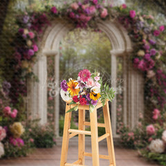 Lofaris Luxury White Arch Floral Garden Wedding Backdrop